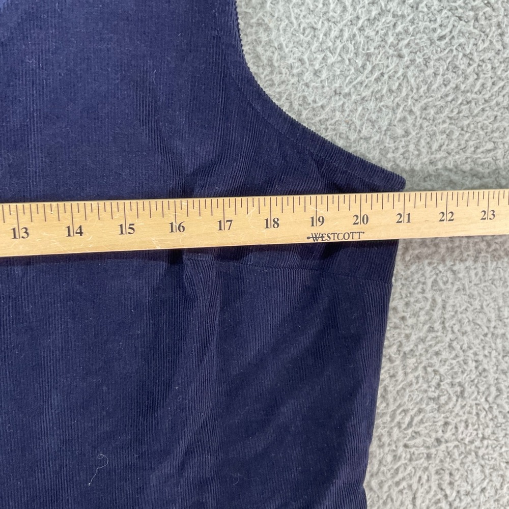 Vermont Country Store Corduroy Jumper Dress Womens L Navy Blue Excellent Button - Picture 4 of 7